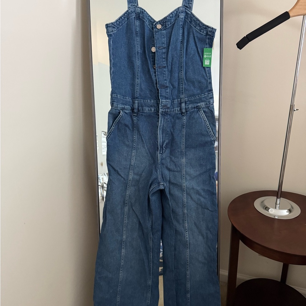 NWT GapBlue Denim Overalls Tall Sz 4
